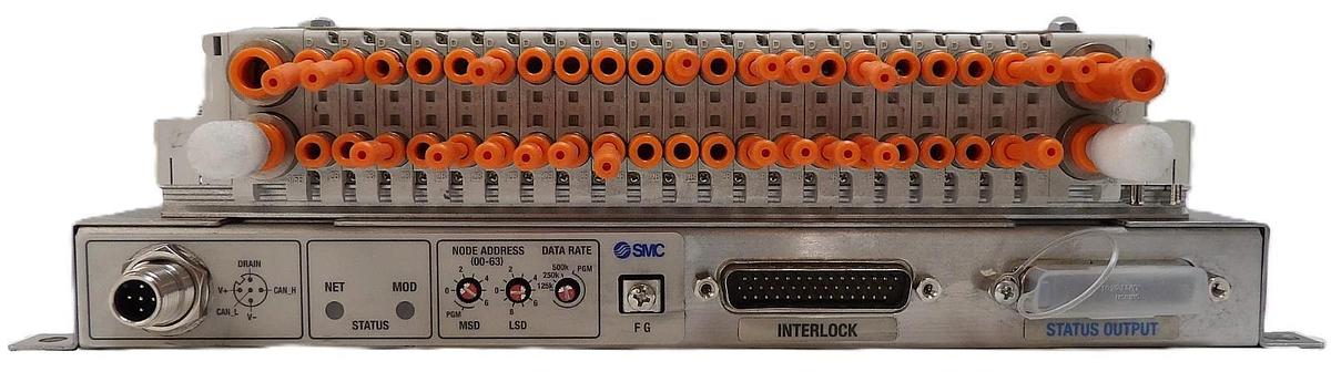Used SMC IN587-21 21-Port Pneumatic Manifold SJ2A60T-5NFZ-N1-X21 Lot of 2 Working