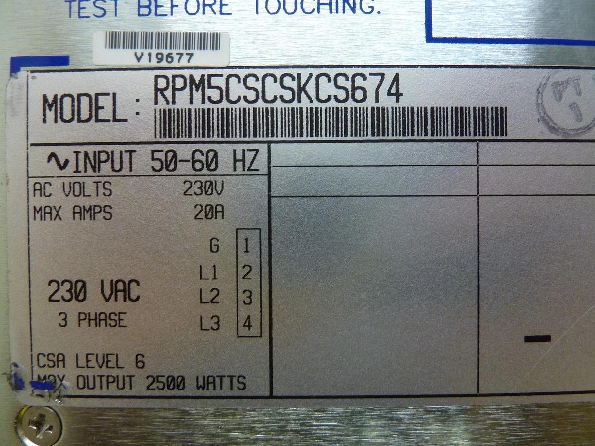Used Power-One RPM5CSCSKCS674 Dual Output Power Supply 2500W Used Working