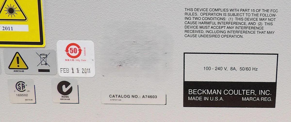 Used Beckman Coulter A74603 Pharmaceutical Analysis System PA 800 Plus 2/11 Untested