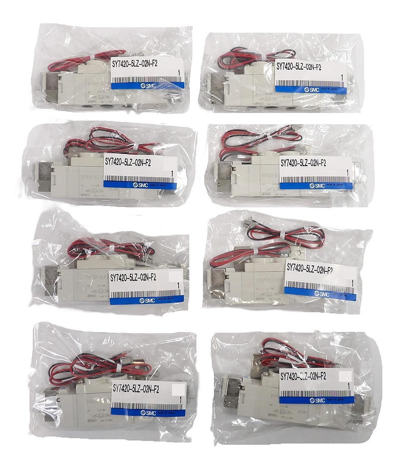 Used SMC SY7420-5L7-02N-F2 Solenoid Valve Reseller Lot of 8 New Surplus