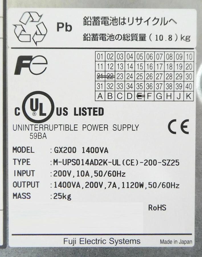 Used Fuji Electric M-UPS014AD2K-UL(CE)-200-SZ25 UPS Module Rudolph F30 Working Spare