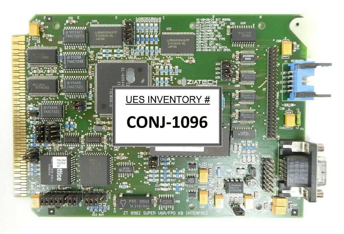 Used Ziatech ZT 8982 VGA/FPD Interface PCB Card Varian 350D Ion Implanter Working