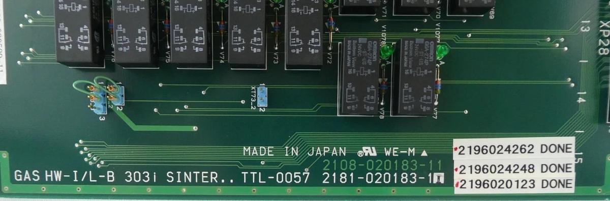 Used TEL 2180-020589-11 Gas HW-I/L-B 303i SINTER TTL-0057 PCB 2181-020183-11 Working