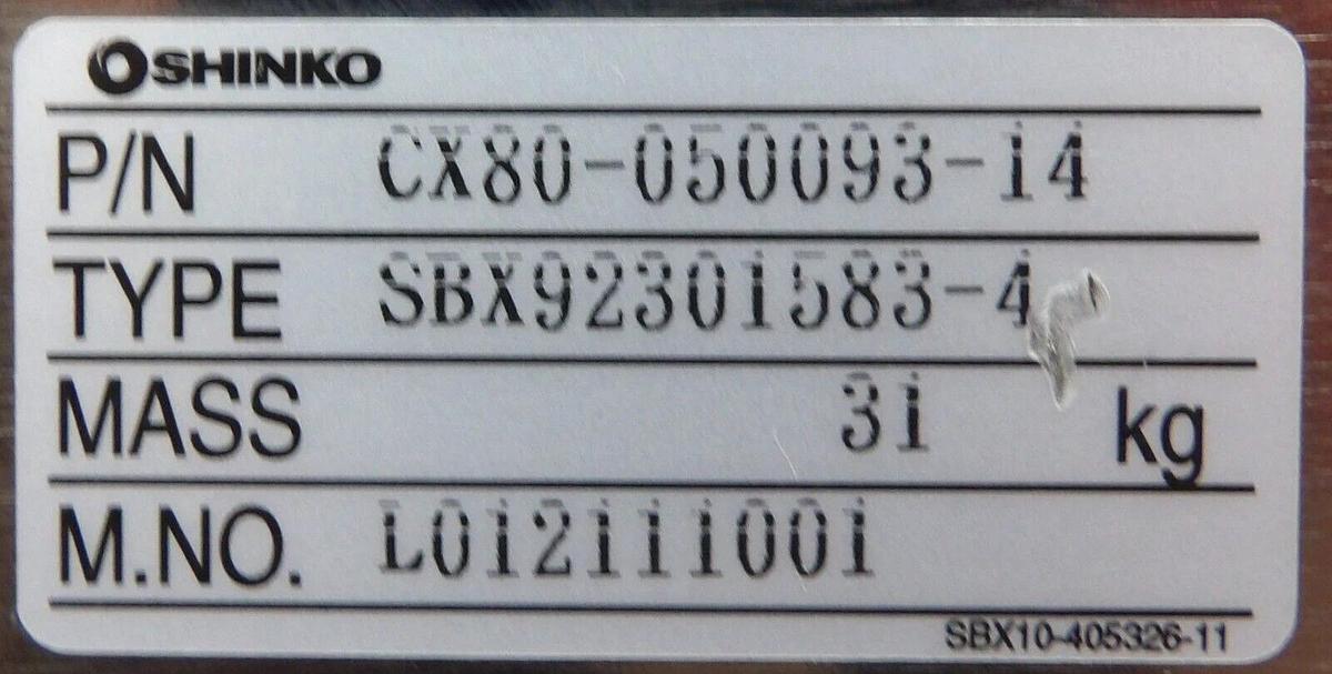 Used Shinko CX80-050093-14 Robot Controller SBX92301583-4 LM-ARM-CONT2 Working