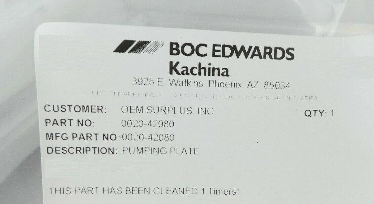 Refurbished AMAT Applied Materials 0020-42080 6" SR Pumping Plate WxZ OEM Refurbished