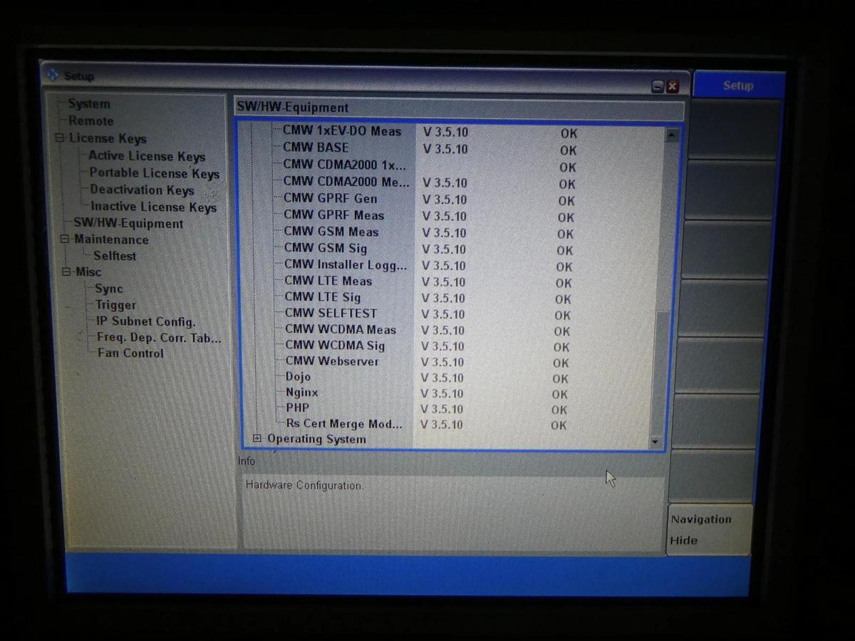Used Rohde & Schwarz 1201.0002K50 Wideband Radio Comm Tester CMW 500 V 3.5.10