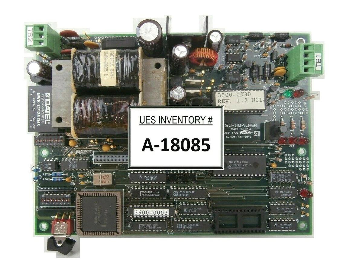 Used Schumacher 1730-7015 Pneumatic System CPU Board PCB 3500-0030 Working Surplus