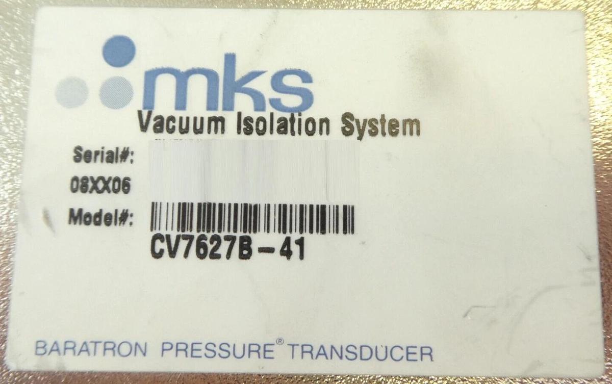 Used MKS Instruments CV7627B-41 Baratron Vacuum Isolation System Working Surplus
