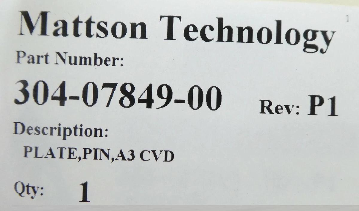 Mattson Technology 304-07849-00 A3 CVD Ceramic Pin Plate New Surplus
