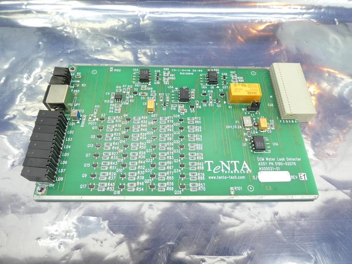 Used TeNTA AS00021-01 CCM Water Leak Detector PCB Card AMAT 0190-02076 No Face Plate