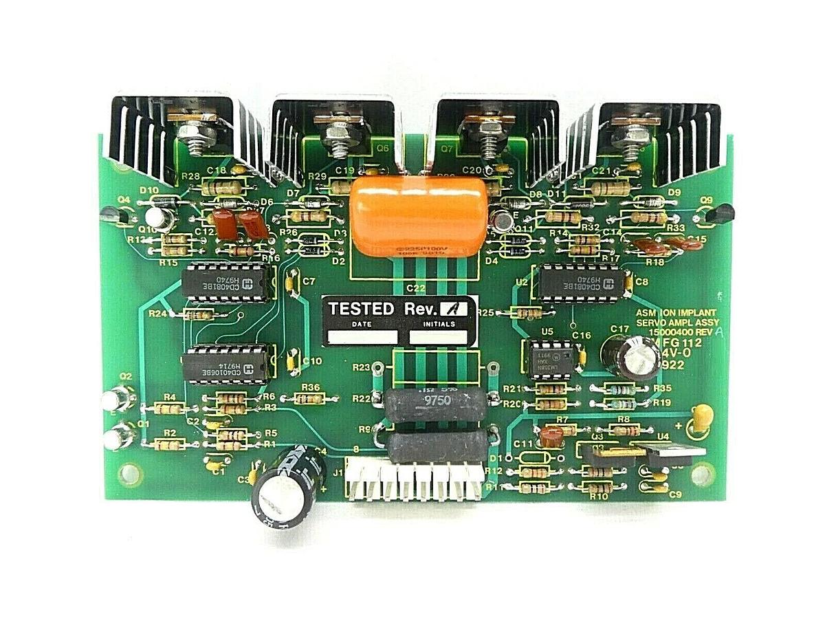 Used Varian Semiconductor VSEA E15000400 ASM Ion Implant Servo Amplifier PCB Rev. A