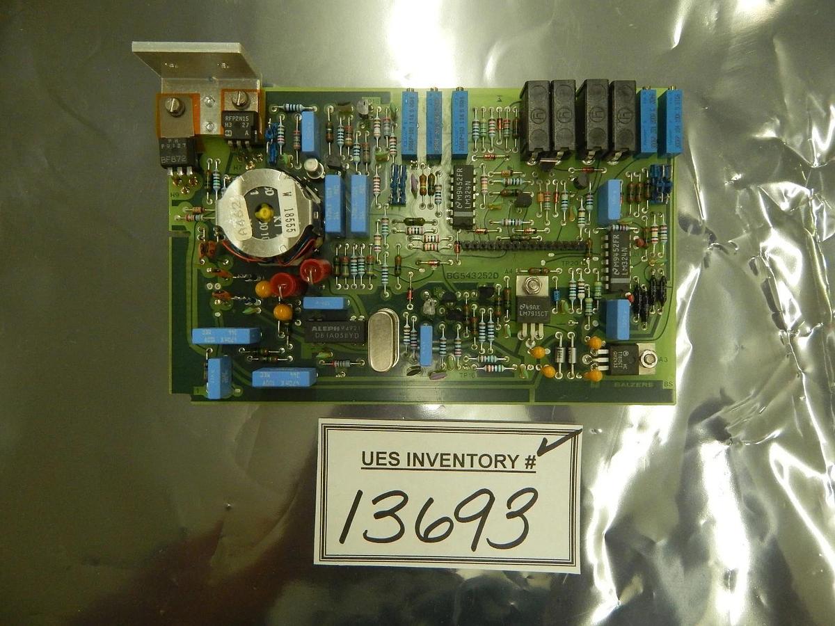 Used Balzers BG 541 087-S/B Partial Pressure Gauge PCB Card RF 064 Used Working