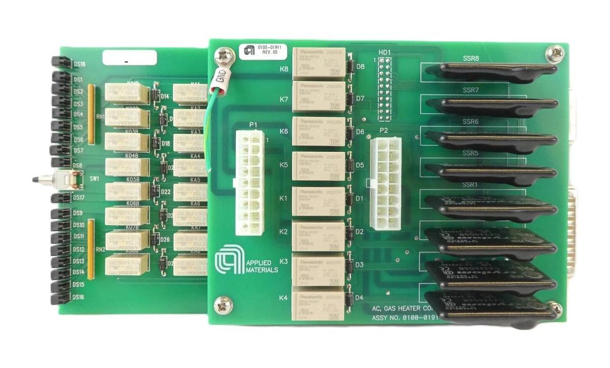 Used AMAT Applied Materials 0100-02745 Gas Heater Control PCB 0100-01911 Lot of 4