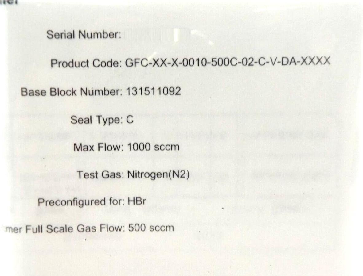 Pivotal Systems 32-03031 Mass Flow Controller MFC 500 SCCM HBr New Surplus