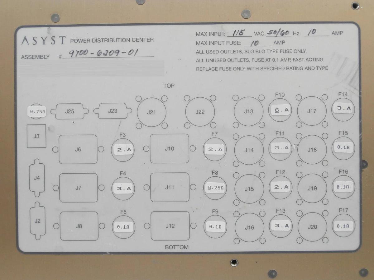 Used Asyst Technologies 9700-6209-01 Robot Power Distribution Center Epsilon Working