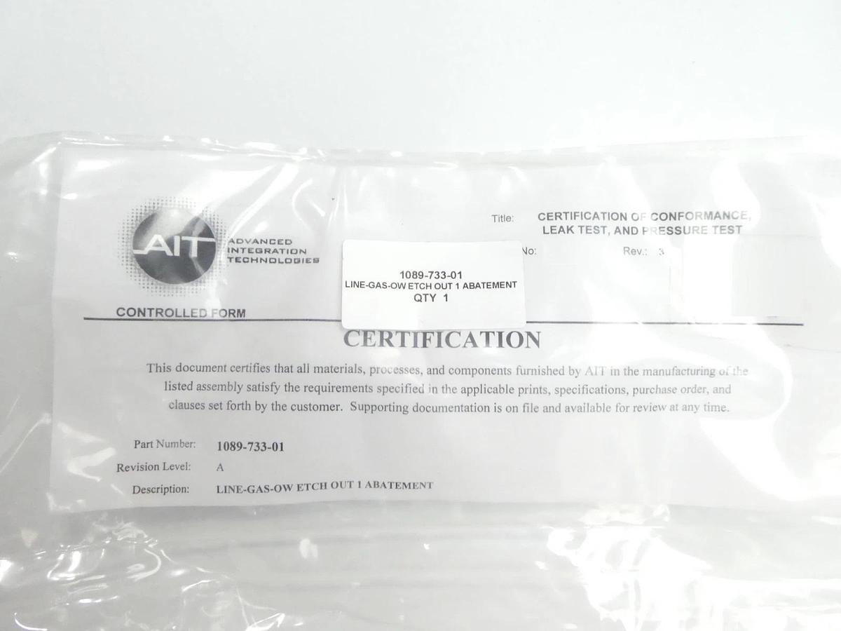 ASM Advanced Semiconductor Materials 1089-733-01 Gas Line New Surplus