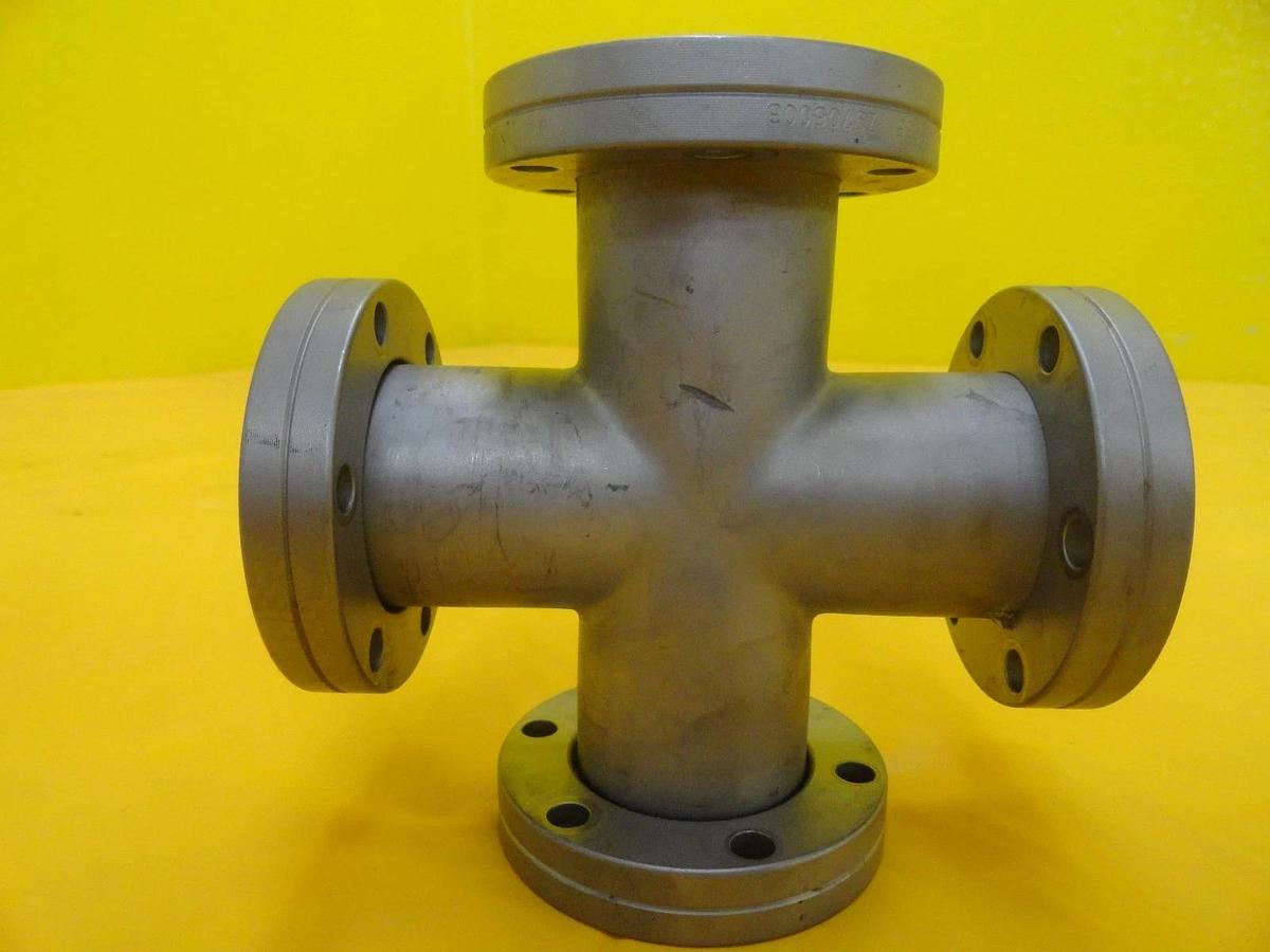 Used Edwards High Vacuum 4-Way Cross DN40CF CF70 Rotatable to Fixed Flange HPS Used