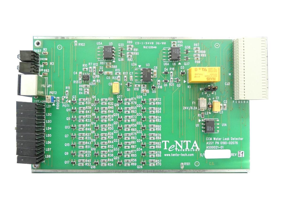 Used TeNTA AS00021-01 CCM Water Leak Detector PCB Card AMAT 0190-02076 No Face Plate
