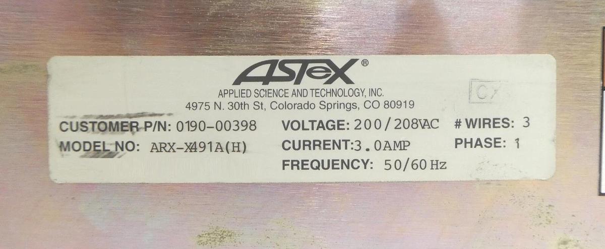 Used ASTeX Applied Science ARX-X491A(H) Microwave Control Module 0190-00398 Working