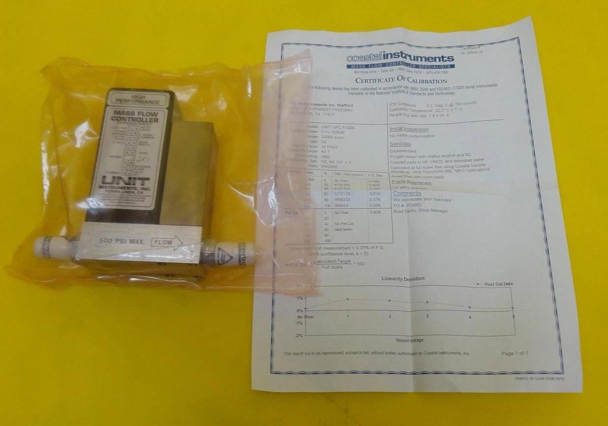 Refurbished UNIT Instruments UFC-1110A Mass Flow Controller MFC 1100A 20 SLM N2 Refurbished