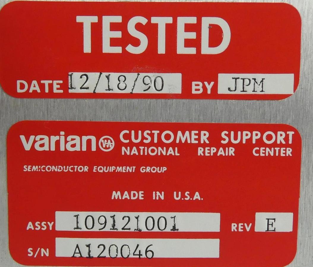 Used Varian 109121001 Lock Roughing Vacuum System D109155001 Working Surplus