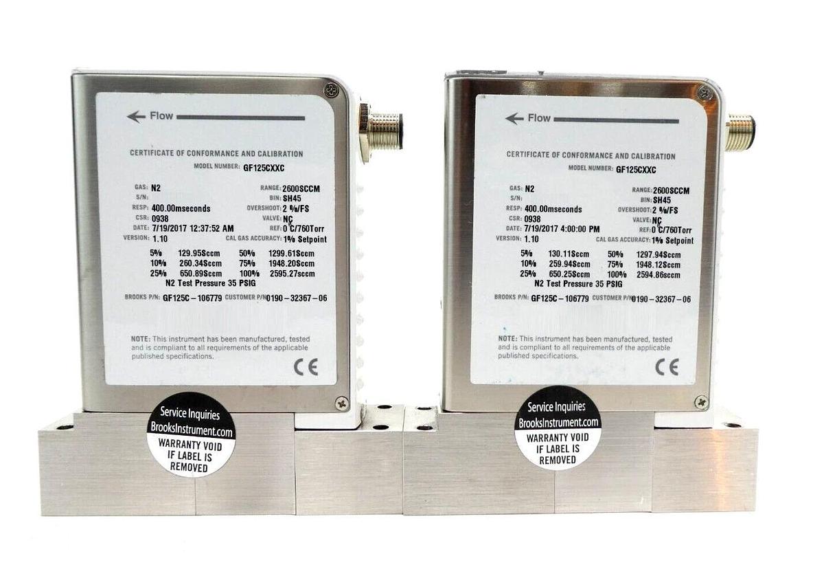 Used Brooks Instrument GF125CXXC Mass Flow Controller MFC GF125 Ar Reseller Lot of 12