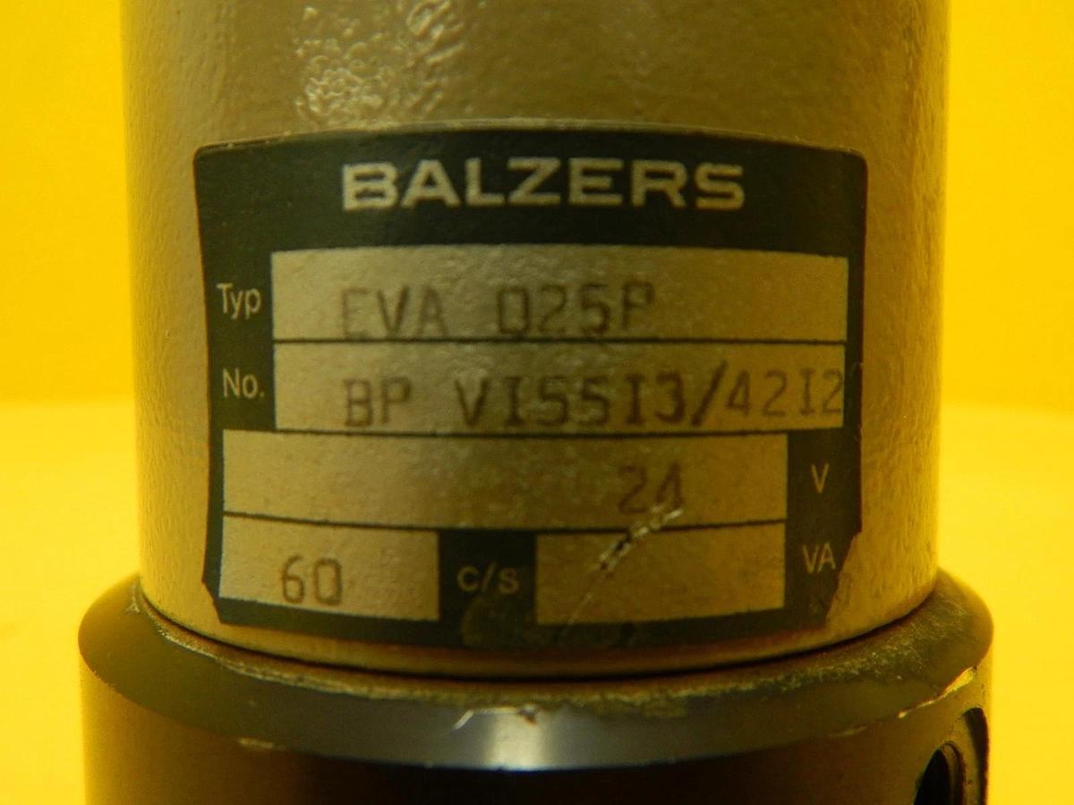 Used Balzers BP V15 513 Vacuum Right Angle Valve EVA 025 P BPV15513 Used Working
