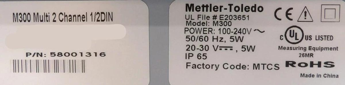 Mettler Toledo 58001316 Multi-Parameter Transmitter Thorton M300 2-Channel New