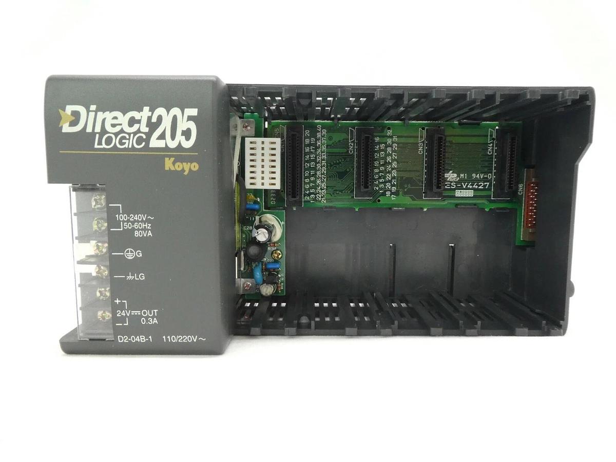 Used Automation Direct D2-04B-1 5-Slot PLC Controller DirectLOGIC 205 Koyo Working