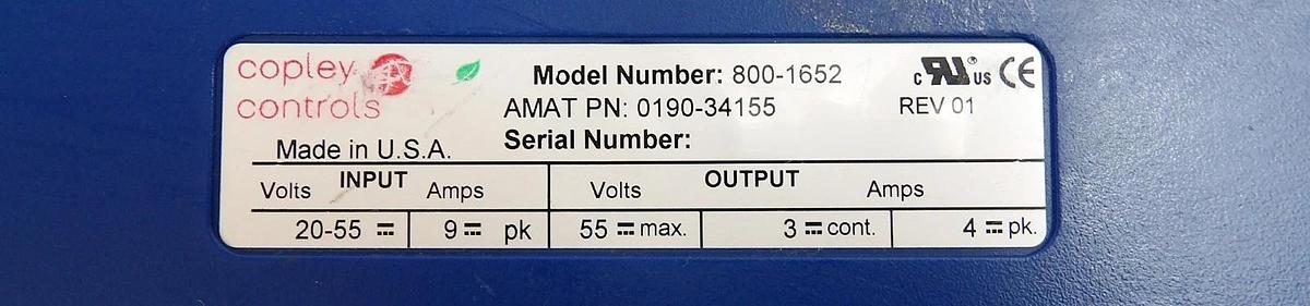 Used Copley Controls 800-1652 Servo Motor Controller Working