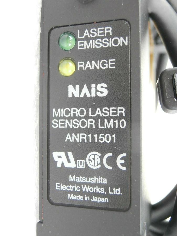 Used Matsushita LM10 Series NAiS Micro Laser Controller ANR5131 & Sensor ANR11501 Set