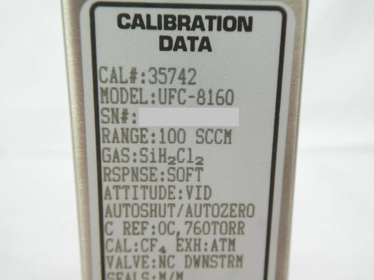Used UNIT Instruments UFC-8160 Mass Flow Controller MFC 100 SCCM SiH2Cl2 Working