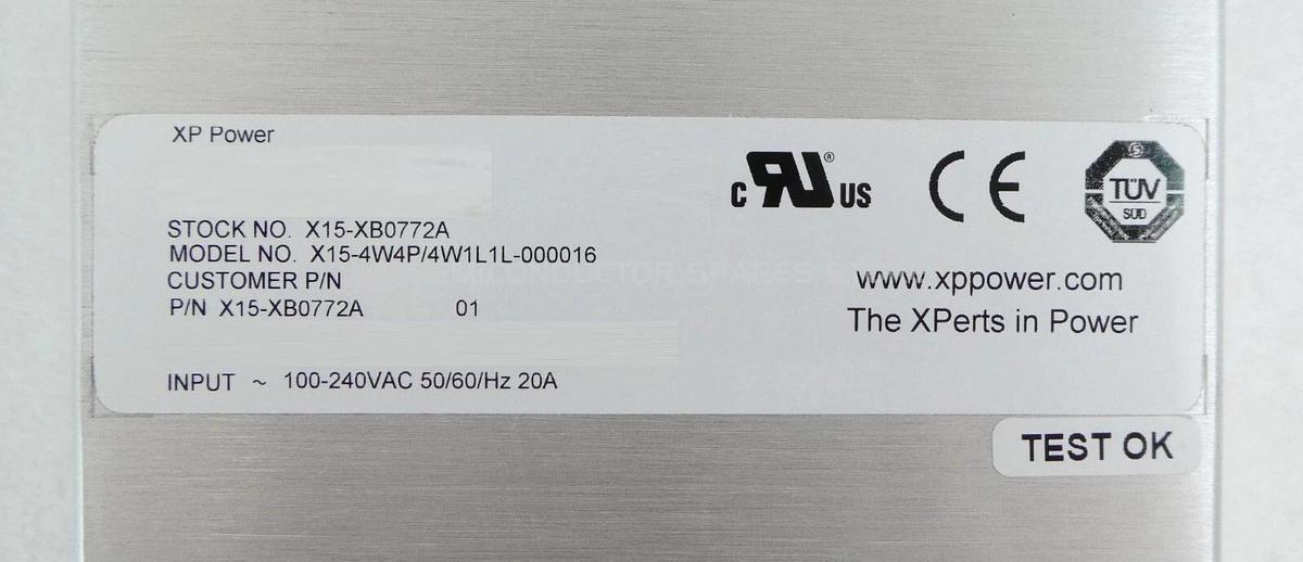 Used XP Power X15-XB0772A Power Supply fleXPower X15-4W4P/4W1L1L-000016 Sciex Working