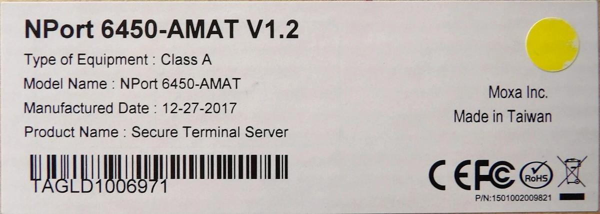 Used Moxa NPort 6450-AMAT Secure Device Server Module New Surplus