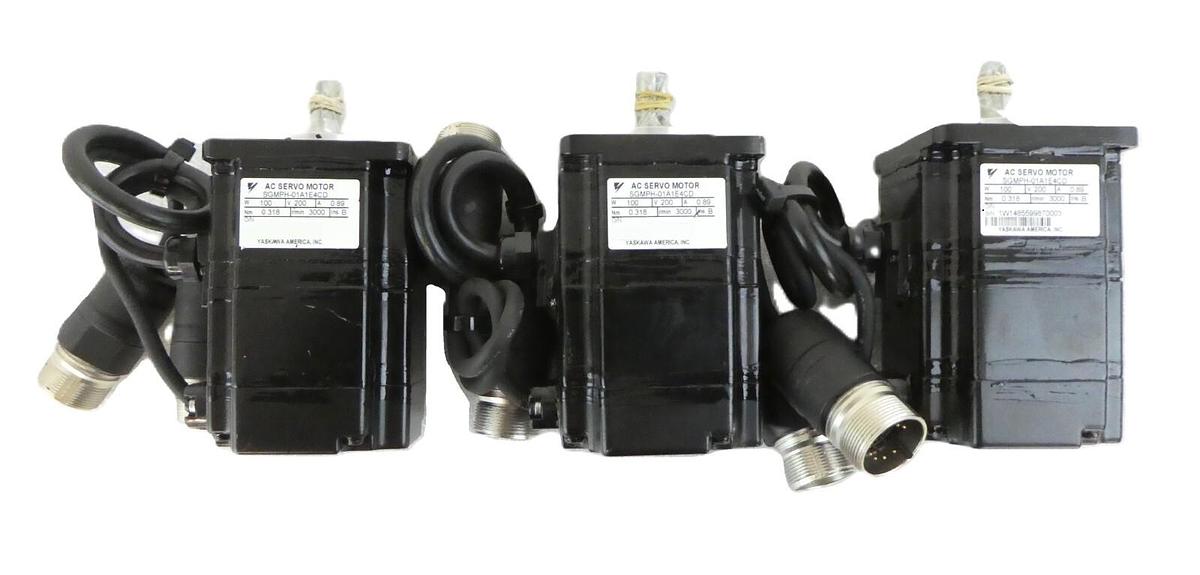 Used Yaskawa SGMPH-01A1E4CD Servo Stepping Motor Reseller Lot of 3 Working Surplus