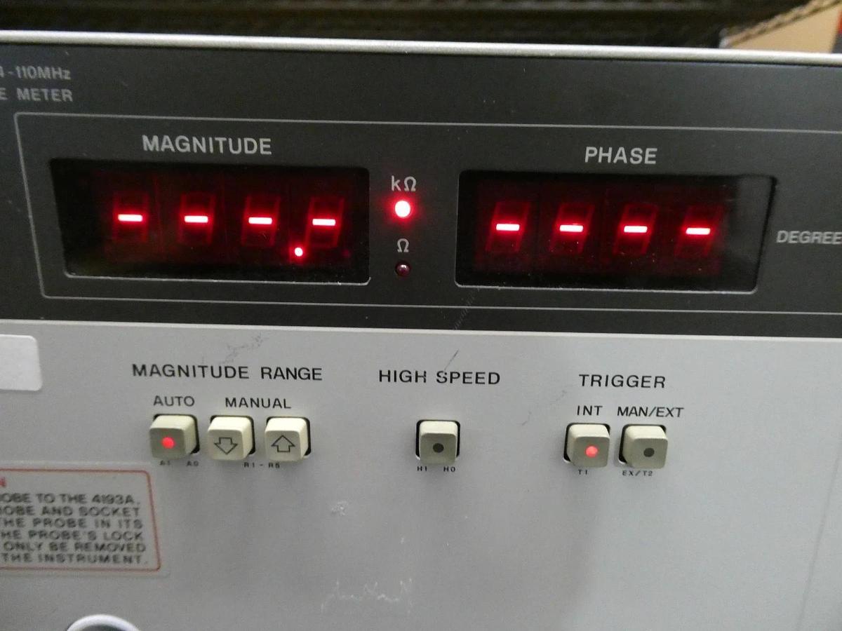 Used HP Hewlett-Packard 4193A Vector Impedance Meter 0.4-110MHz Untested Surplus