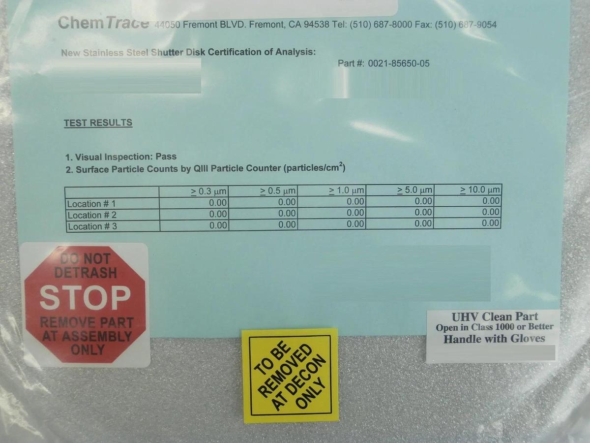 AMAT Applied Materials 0021-85650 300mm SST Shutter Disk SNNF HTESC TiW-ESC New