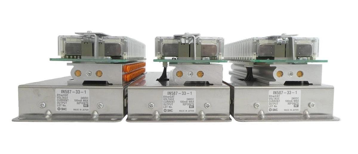 Used SMC IN587-33-1 32-Point EtherCAT Pneumatic Manifold Lot of 3 Working Surplus