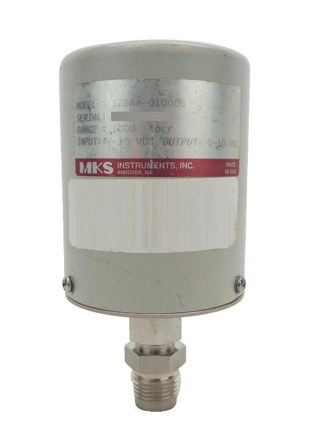 Used MKS Instruments 128AA-01000B Baratron Pressure Transducer Tested Working Surplus