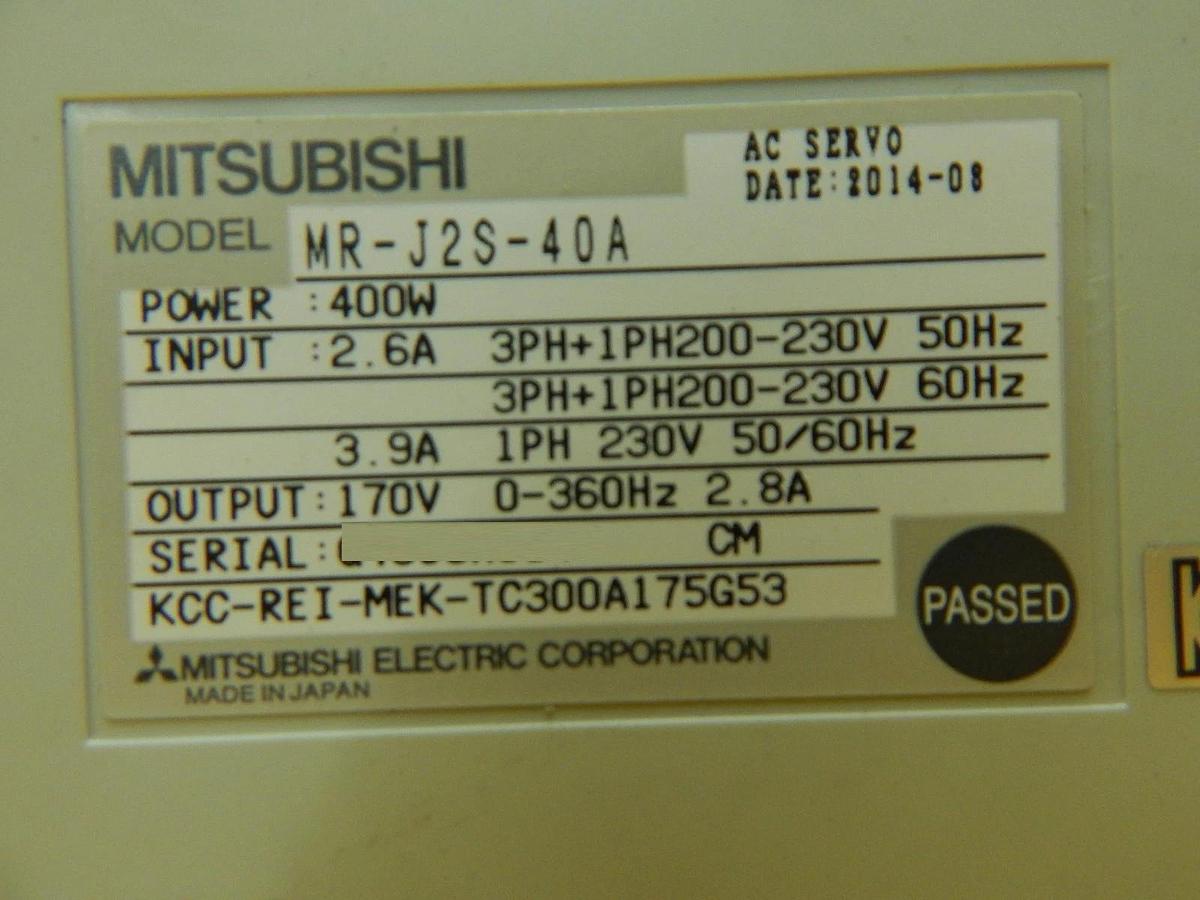Used Mitsubishi MR-J2S-40A AC Servo Amplifier MELSERVO Drive Used Working