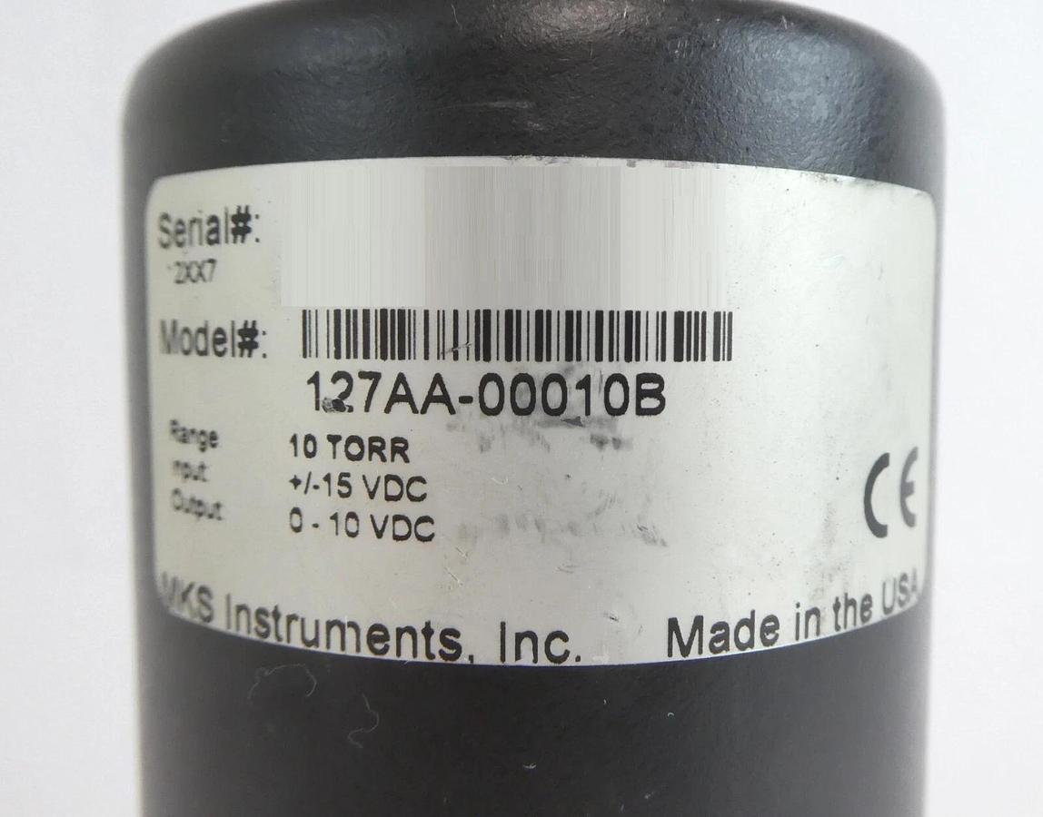 Used MKS Instruments 127AA-00010B Baratron Pressure Transducer Working Surplus
