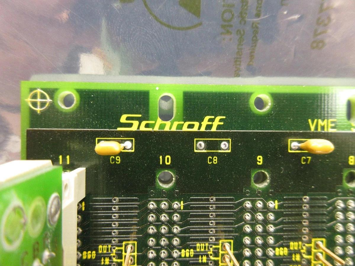 Used Schroff 60800-381 VME 11-Slot Backplane Board PCB with 60800-370 Ultratech 4700
