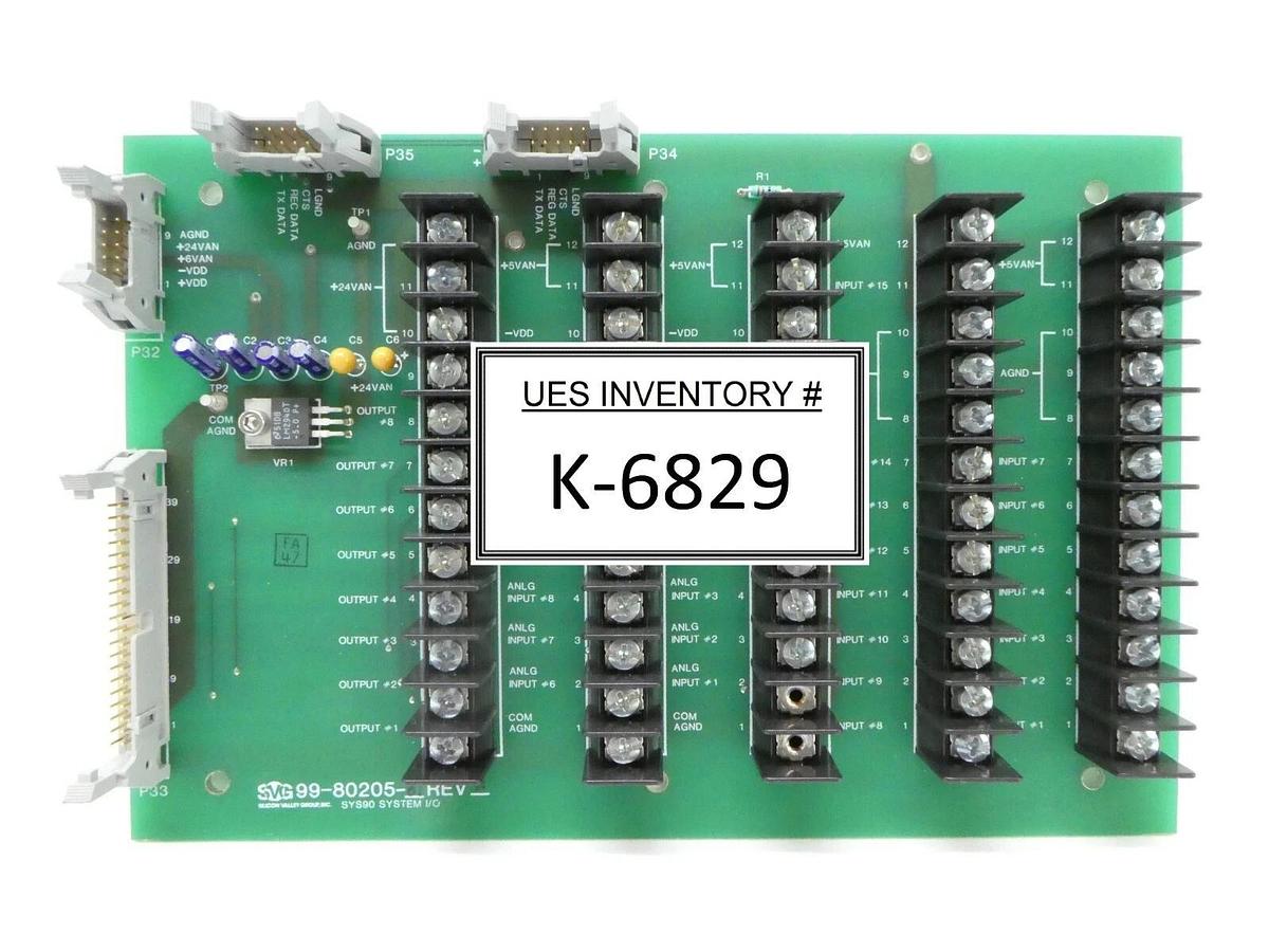 Used SVG Silicon Valley Group 99-80205-01 SYS90 System I/O PCB Rev. F 90S Working