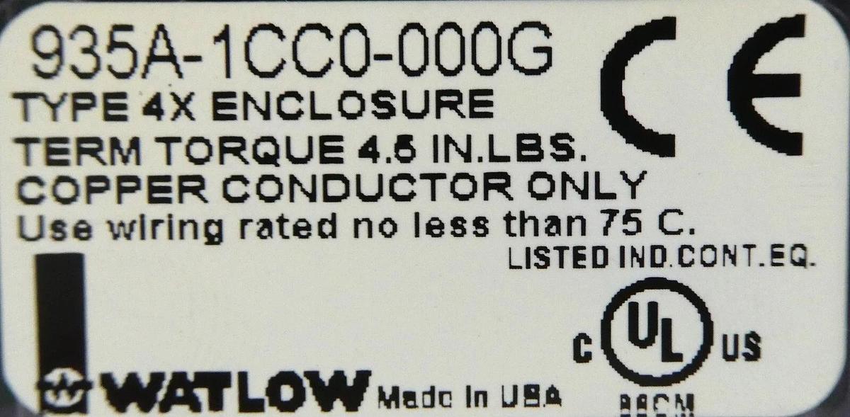 Used Watlow 935A-1CC0-000G Temperature Controller Series 935A Reseller Lot 3 Working