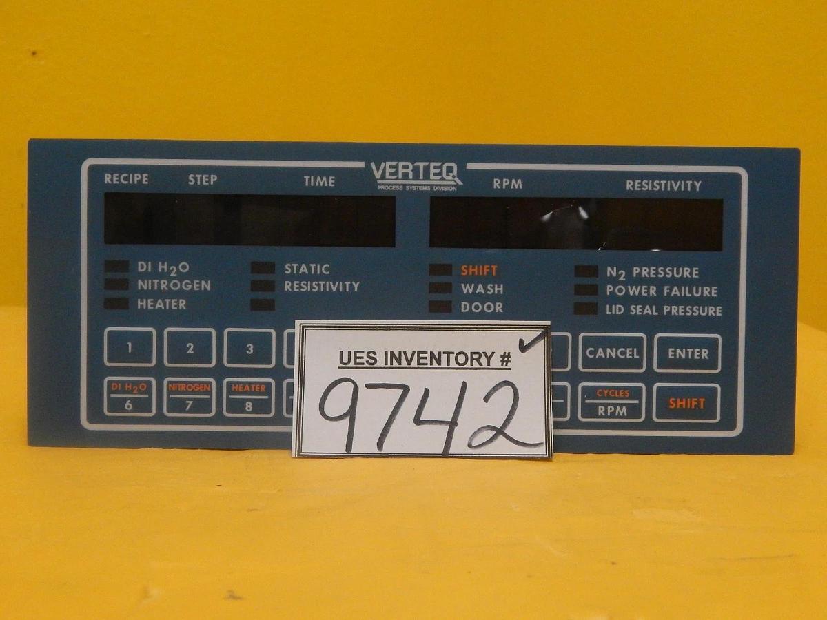 Used Verteq 1600-55A SRD Spin Rinse Dryer Controller Panel Used Working