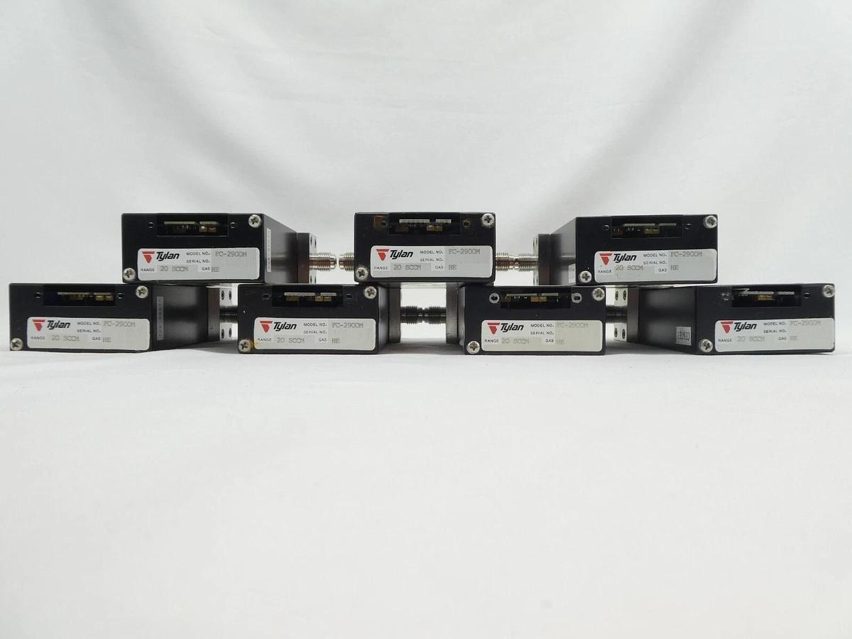 Used Tylan FC-2900M Mass Flow Controller MFC 20 SCCM He Reseller Lot of 7 Working