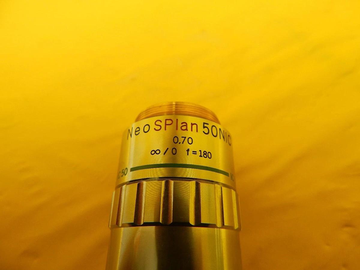 Used Olympus NeoSPlan 50 NIC 0.70 ∞/0 f=180 Microscope Objective IC 20 KLA-Tencor