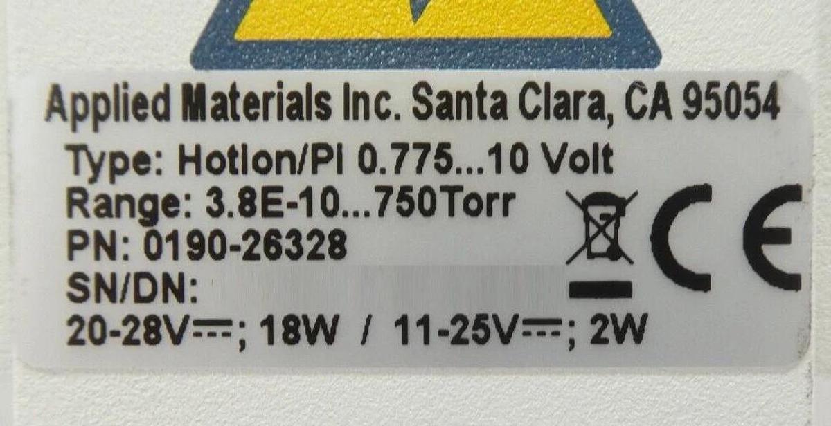 Used Inficon 253-492 Valve VAP040-X with AMAT 0190-26328 Hot Ion/Pirani Gauge Working
