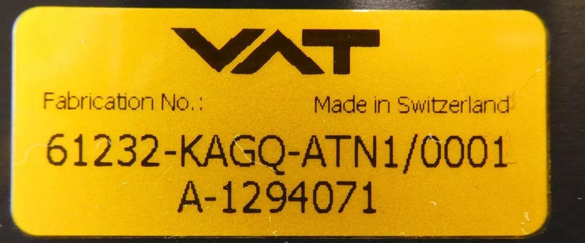 Used VAT 61232-KAGQ-ATN1 Butterfly Valve Control System Series Working Surplus