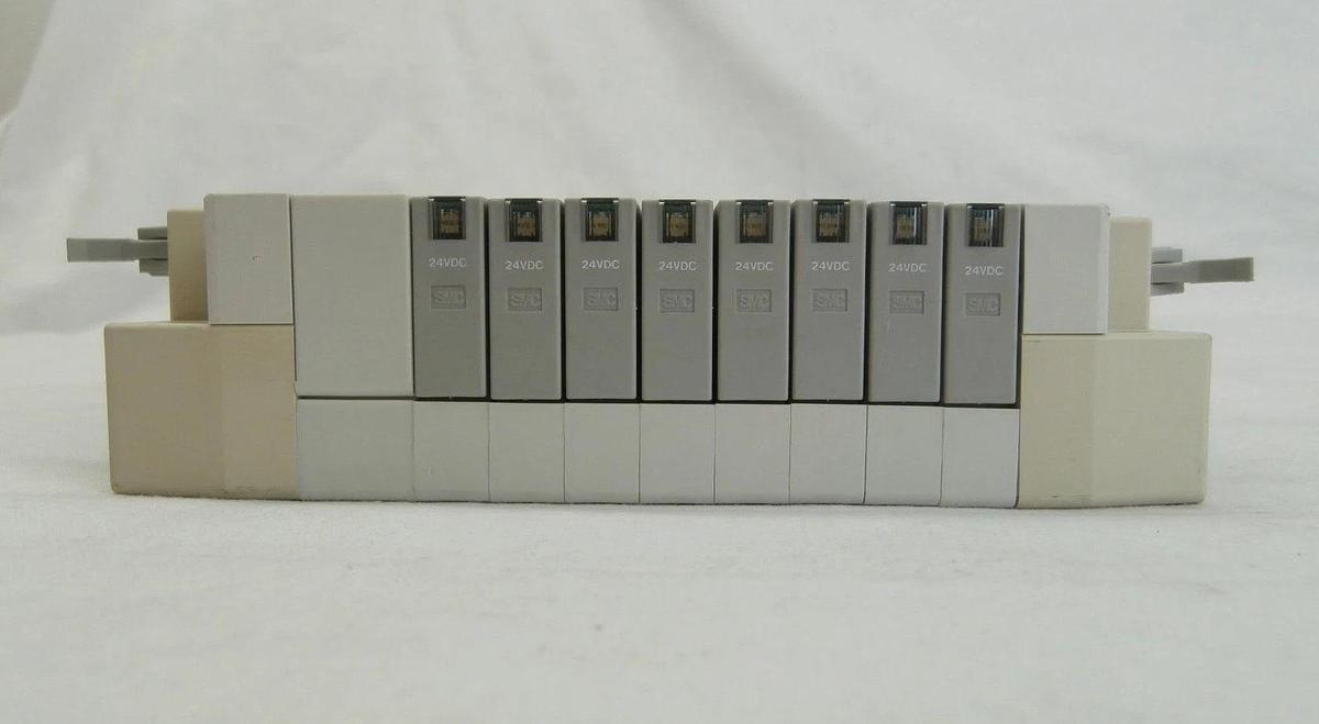 Used TEL Tokyo Electron 3D80-001913-11 SMC 8-Port Pneumatic Manifold Lot of 2 Working
